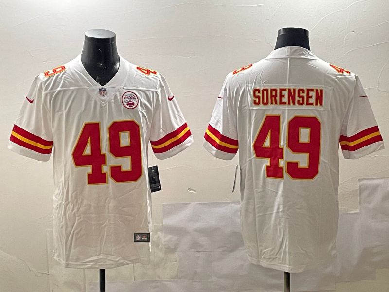 Men Kansas City Chiefs 49 Sorensen White Second generations 2025 Nike Limited NFL Jersey style 1